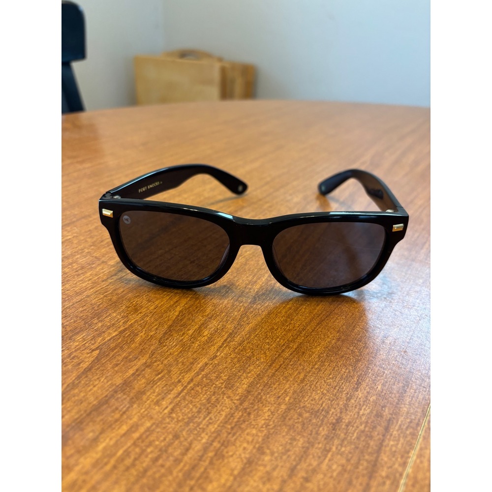 Knockaround Black‎ Wayfarer Style Sunglasses Gold Accent Detail